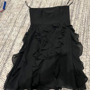 White house Black Market Strrapless aline black cocktail dress